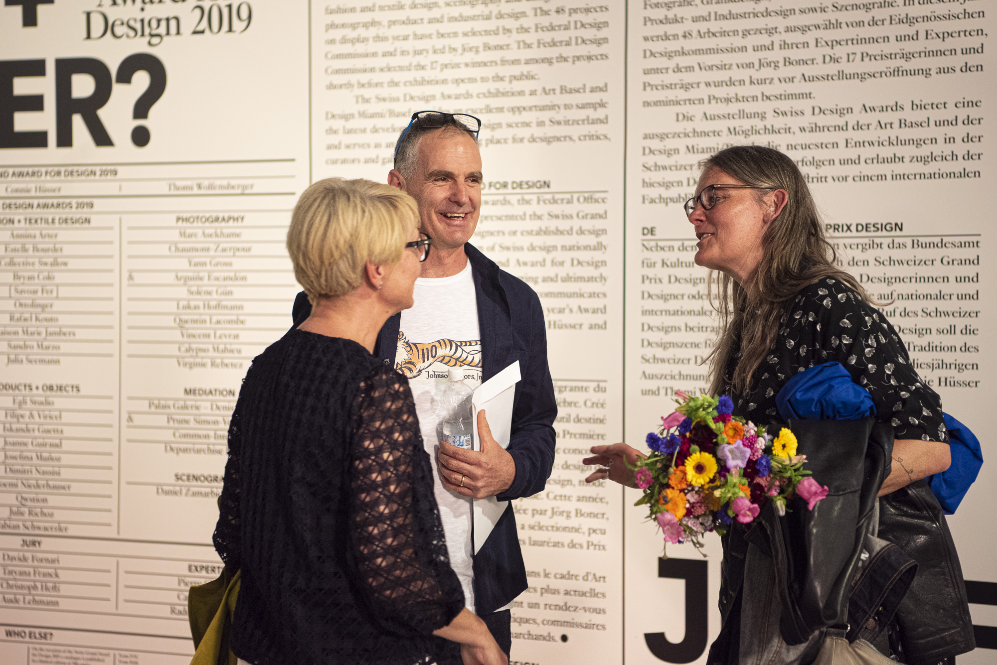 Grand Prix Design 2019 winner Thomi Wolfensberger and his wife Karoline (right)